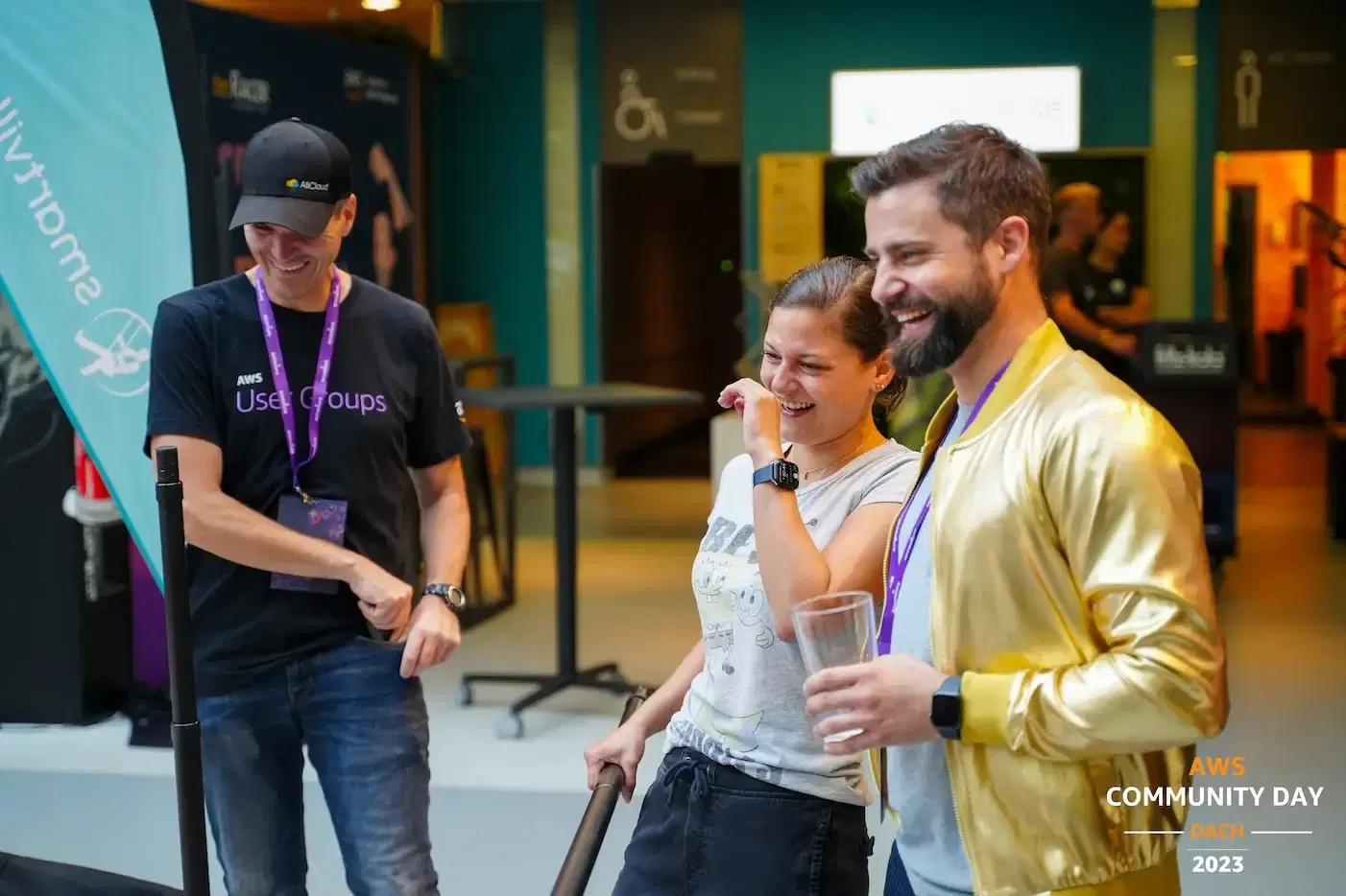 3 people laughing and having a good time