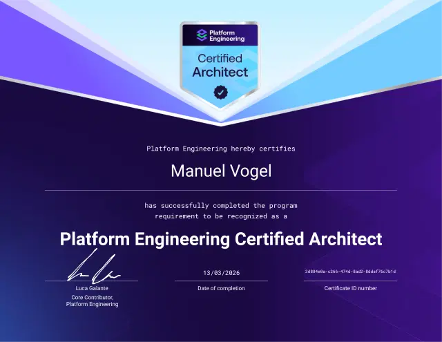 Platform Engineering Certified Architect